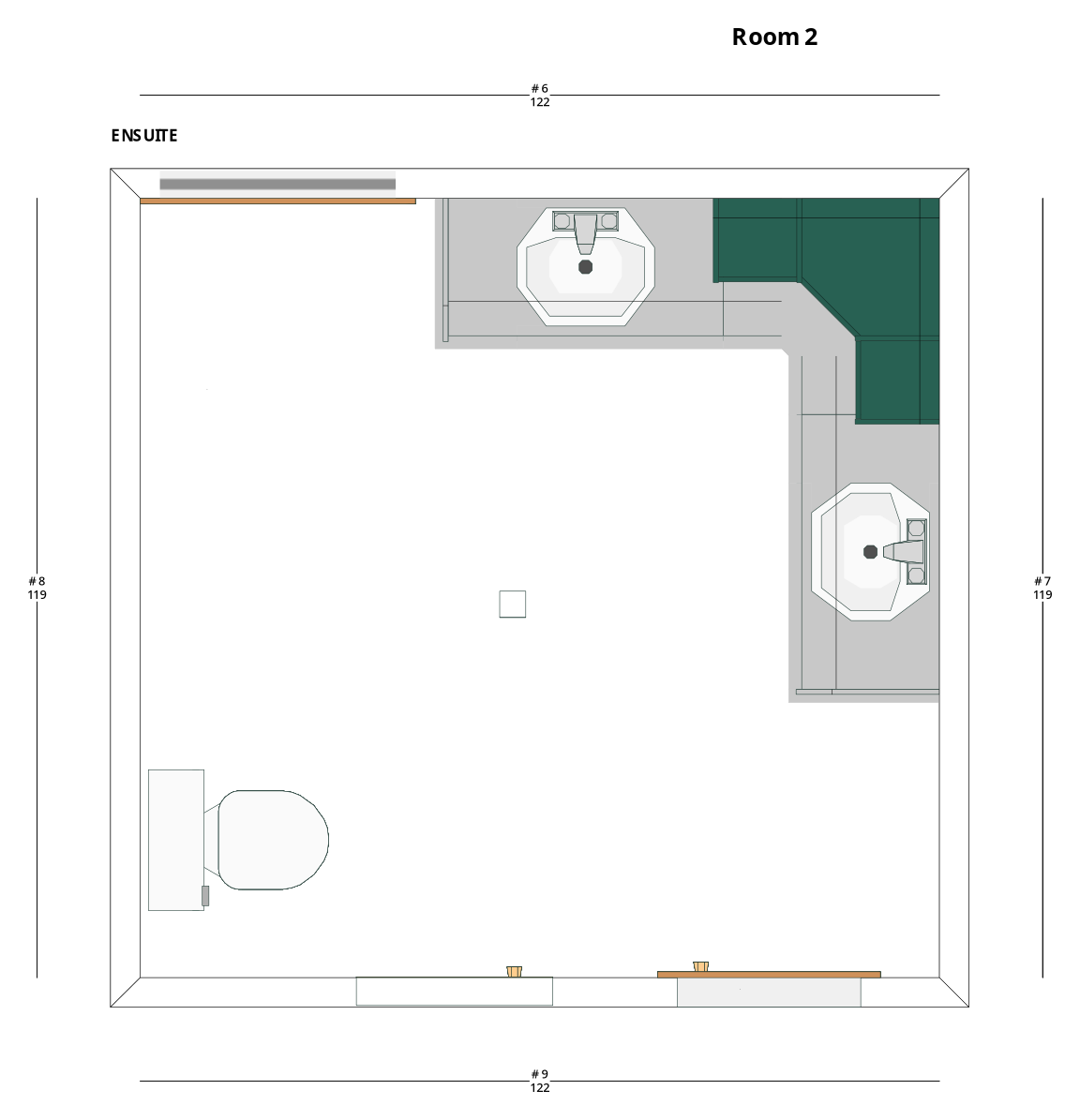 Medium Transitional Bathroom Cabinet Layout - PDF Drawing Set | 1003-B