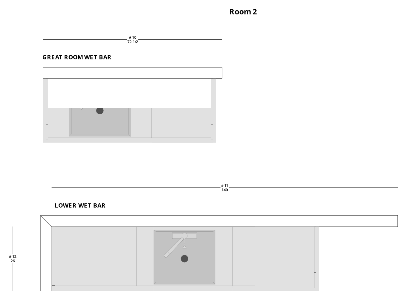 Medium Transitional Bar and TV Cabinet Layout - PDF Drawing Set | 1005-AT