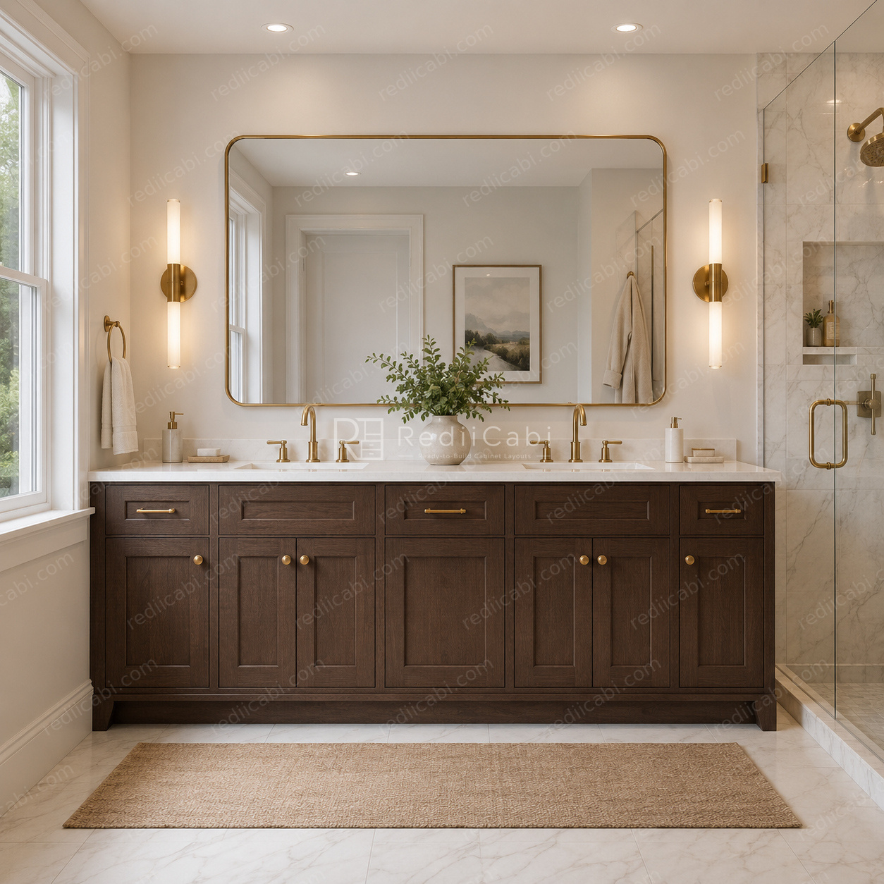 Small Transitional Bathroom Cabinet Layout - PDF Drawing Set | 1011-B