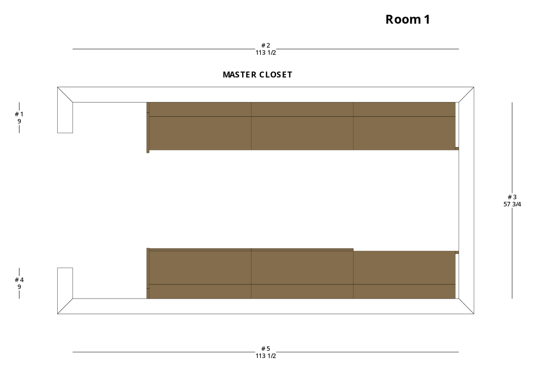 Small Transitional Closet Cabinet Layout - PDF Drawing Set | 1015-C