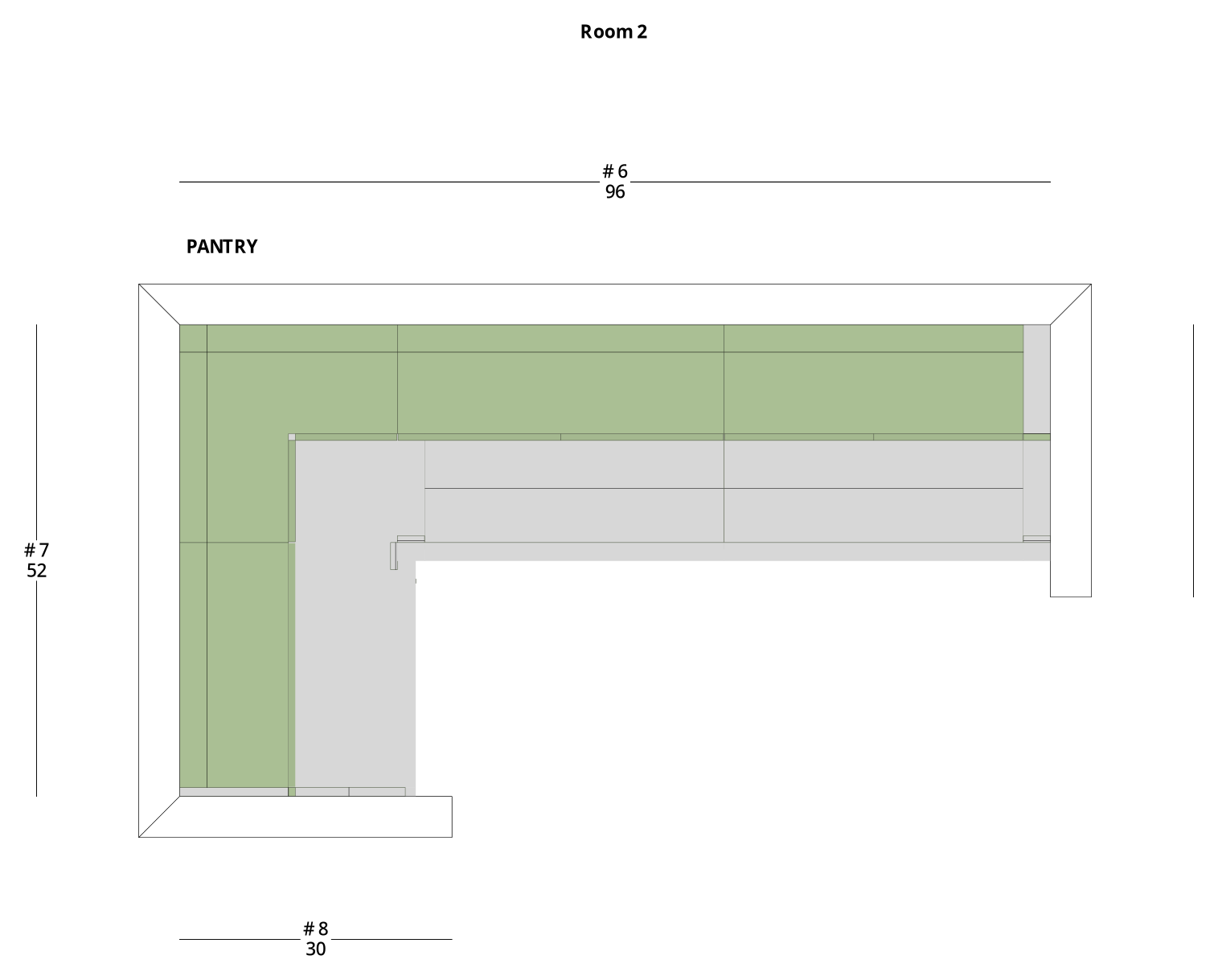 Small Transitional Pantry Cabinet Layout - PDF Drawing Set | 1023-P