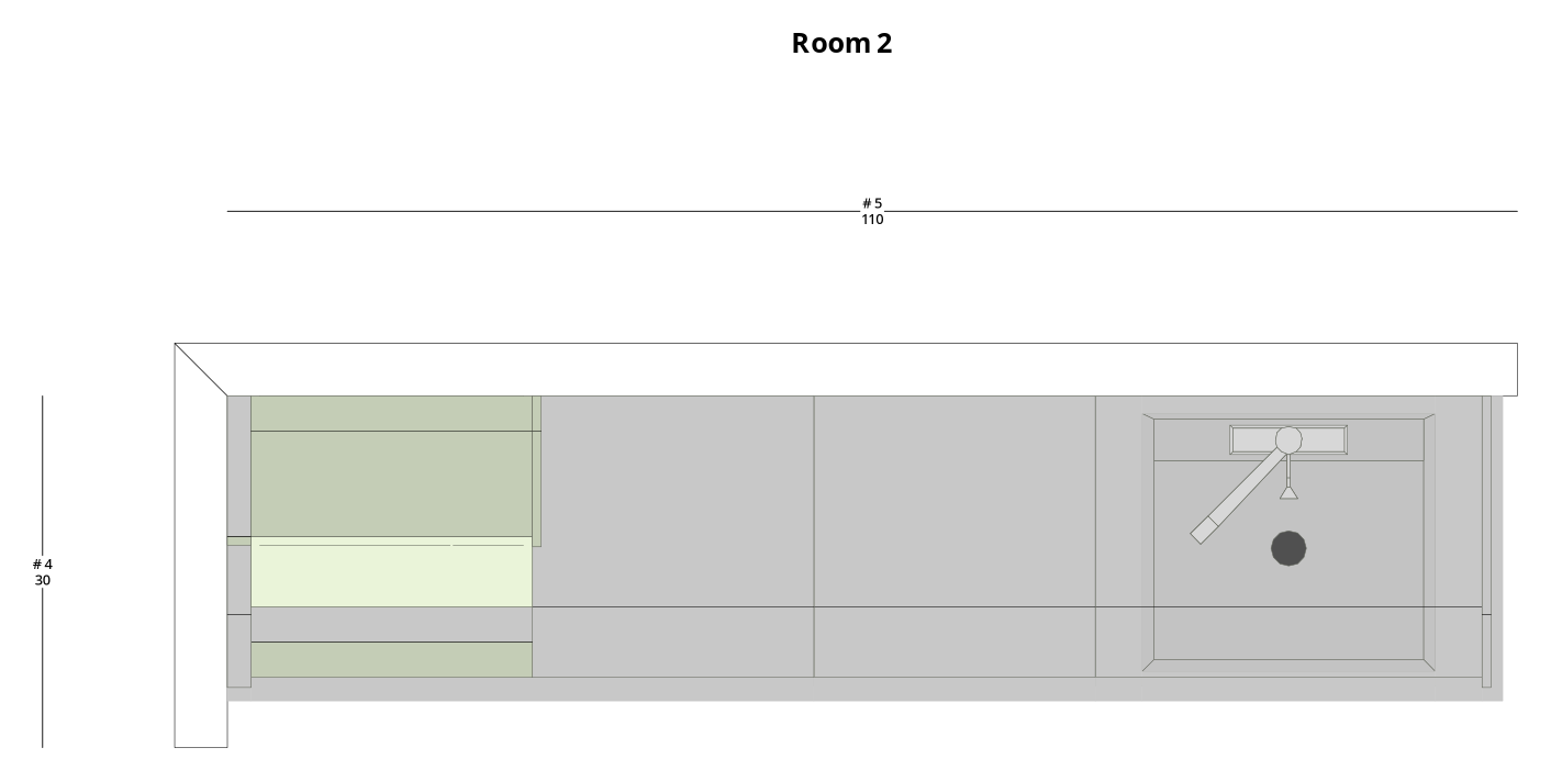 Small Modern Minimalist One-Wall Kitchen Cabinet Layout - PDF Drawing Set | 1024-KI