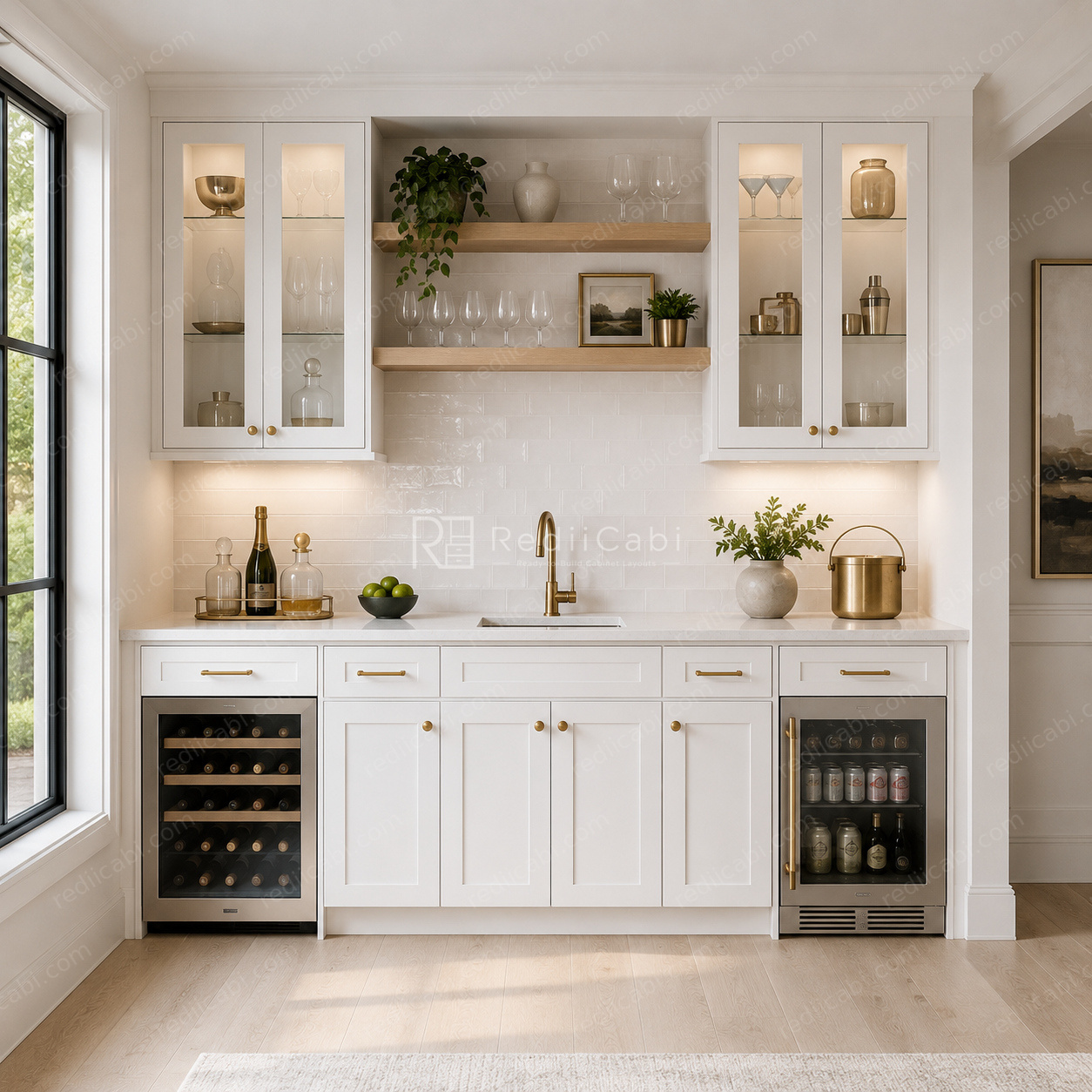 Medium Transitional Bar, Bathroom, and Laundry Cabinet Layout - PDF Drawing Set | 1029-ABL