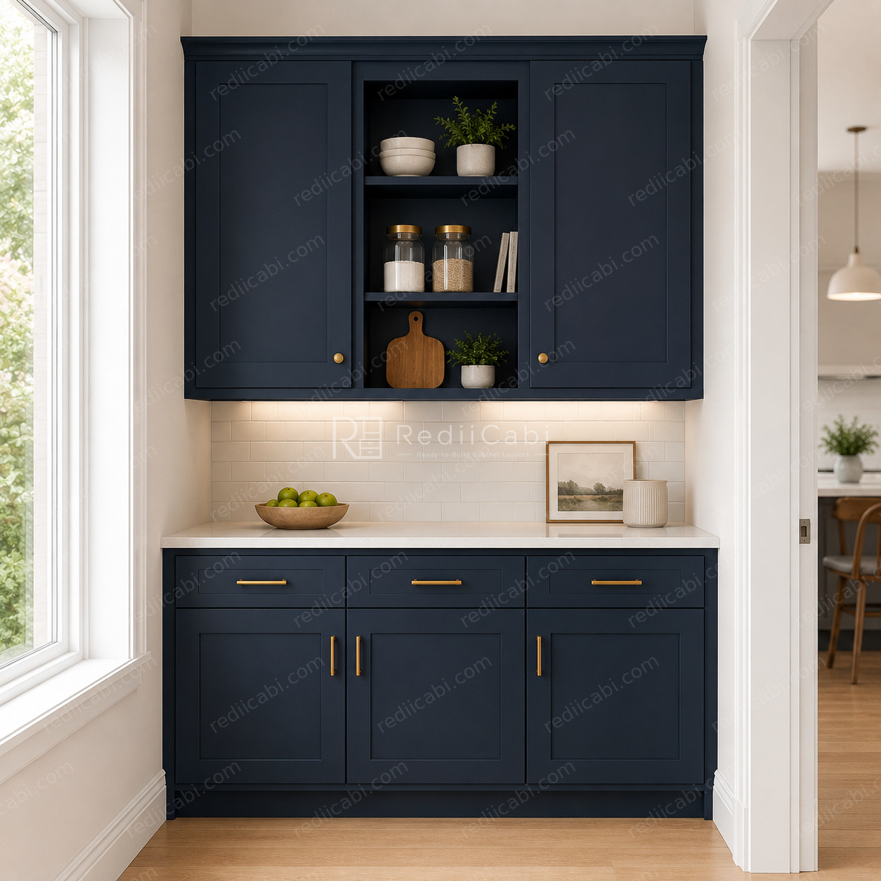 Small Transitional Pantry Cabinet Layout - PDF Drawing Set | 1031-P