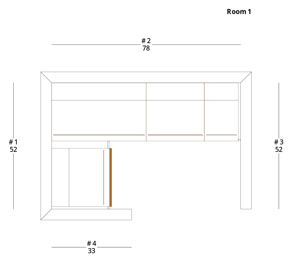 Small Modern Minimalist Closet Cabinet Layout - PDF Drawing Set | 1032-C
