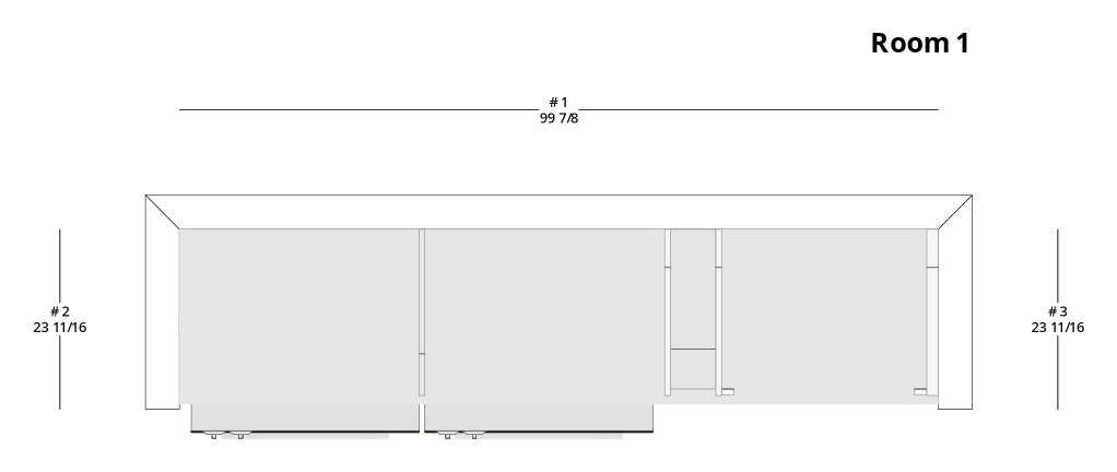 Small Modern Minimalist Laundry Cabinet Layout - PDF Drawing Set | 1051-L