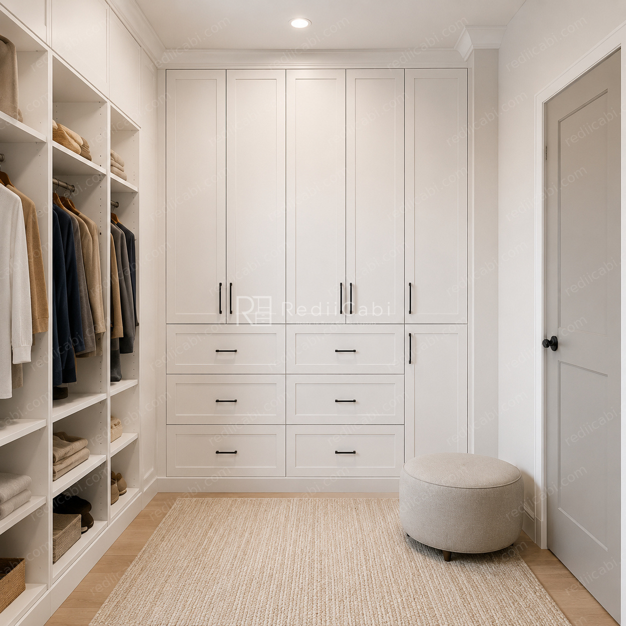 Medium Modern Minimalist Closet Cabinet Layout - PDF Drawing Set | 1063-C