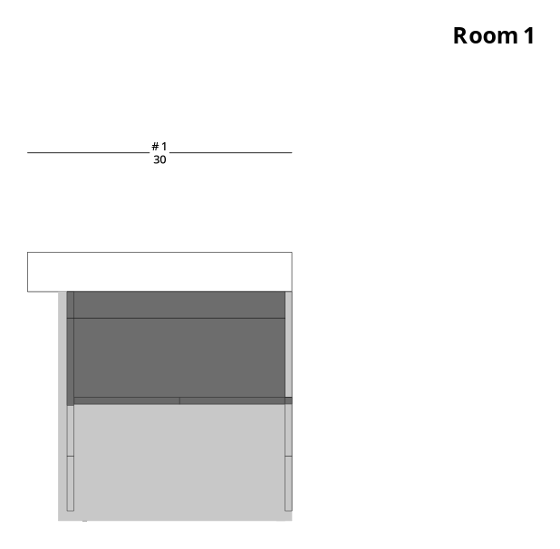 Modern Minimalist One-Wall Kitchen Cabinet Layout - PDF Drawing Set | 1068-KI