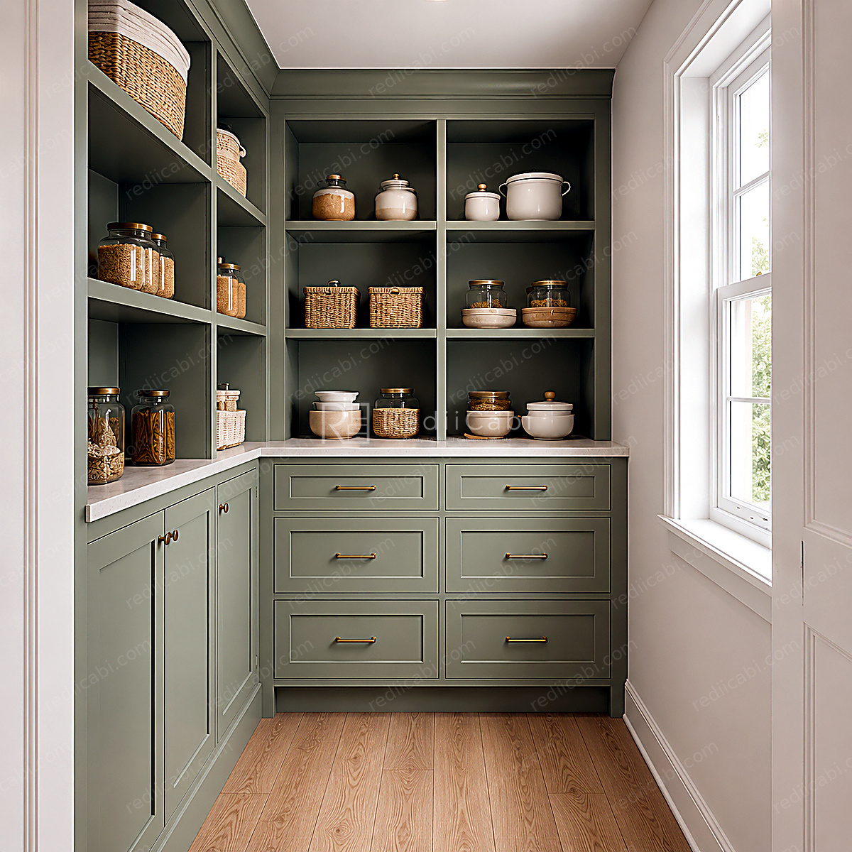 Transitional Pantry Cabinet Layout - PDF Drawing Set | 1071-P