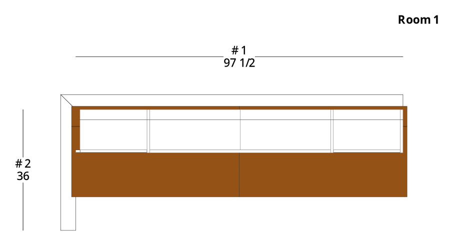 Small Transitional TV Cabinet Layout - PDF Drawing Set | 1072-T