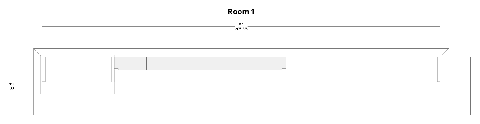Small Transitional Fireplace Cabinet Layout - PDF Drawing Set | 1075-F