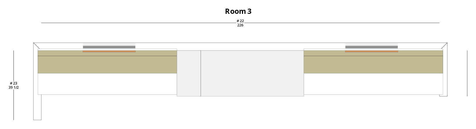 Medium Transitional Fireplace Cabinet Layout - PDF Drawing Set | 1077-F