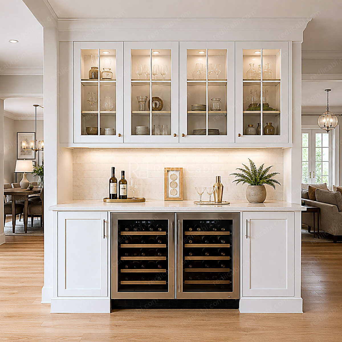 Modern Minimalist Bar Cabinet Layout - PDF Drawing Set | 1079-A