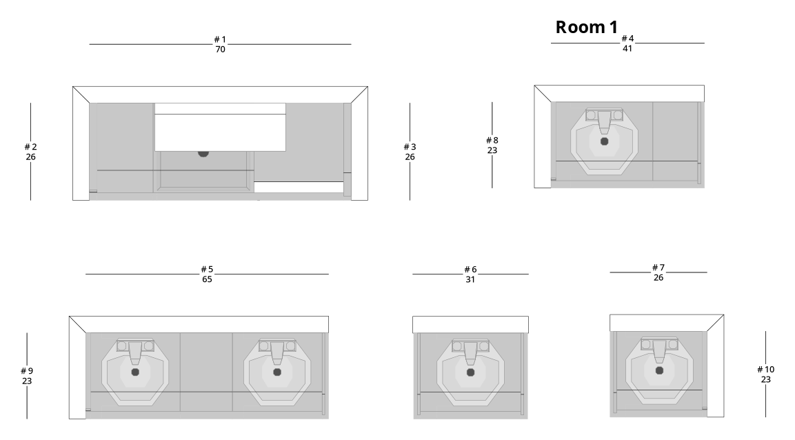 Small Transitional L-Shaped Kitchen Cabinet Layout - PDF Drawing Set | 1104-KL