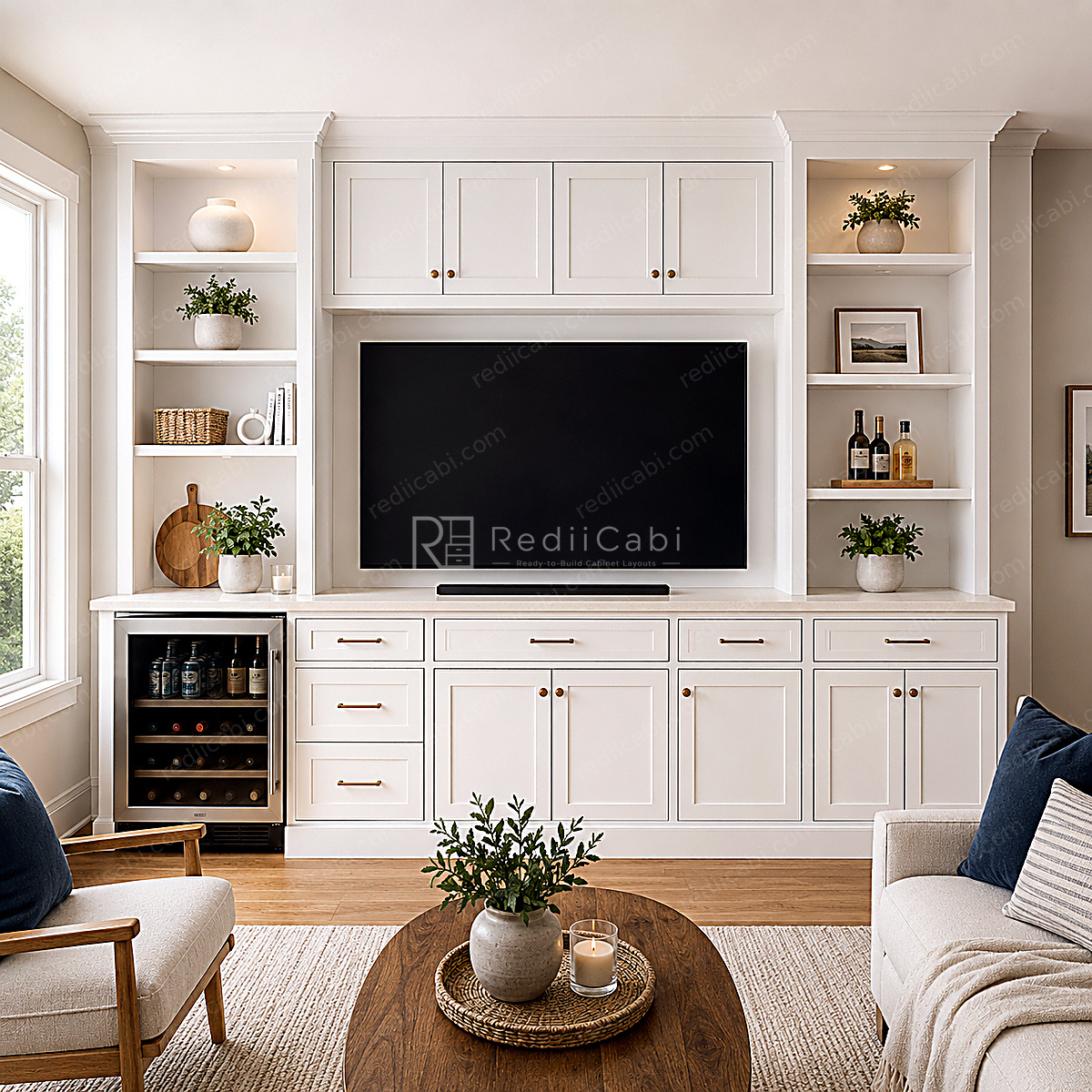Large Modern Minimalist Office Cabinet Layout - PDF Drawing Set | 1105-O