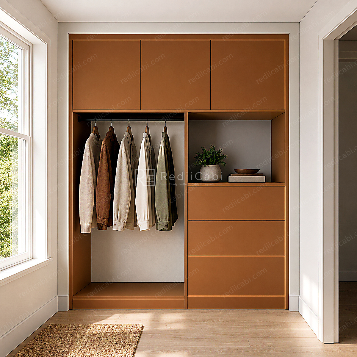 Medium Transitional Closet and Laundry Cabinet Layout - PDF Drawing Set | 1109-CL