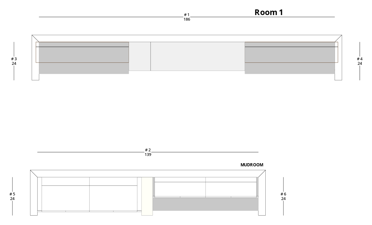 Large Transitional Fireplace Cabinet Layout - PDF Drawing Set | 1109-F