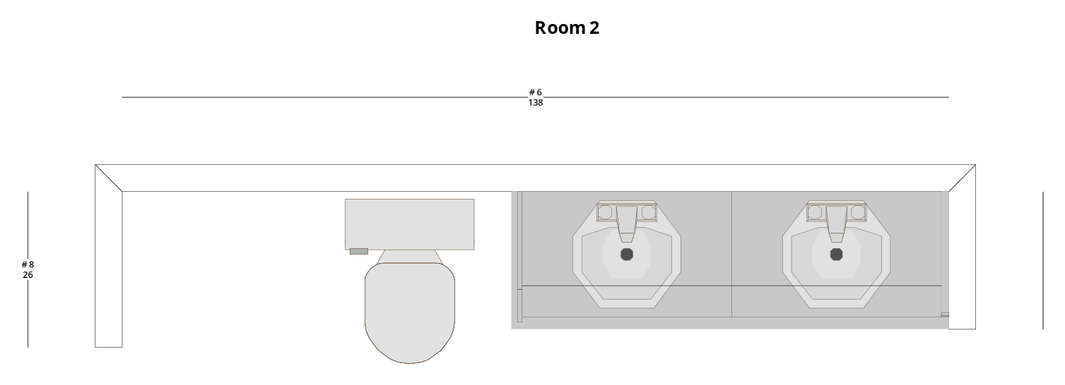 Small Modern Minimalist Bathroom Cabinet Layout - PDF Drawing Set | 1111-B