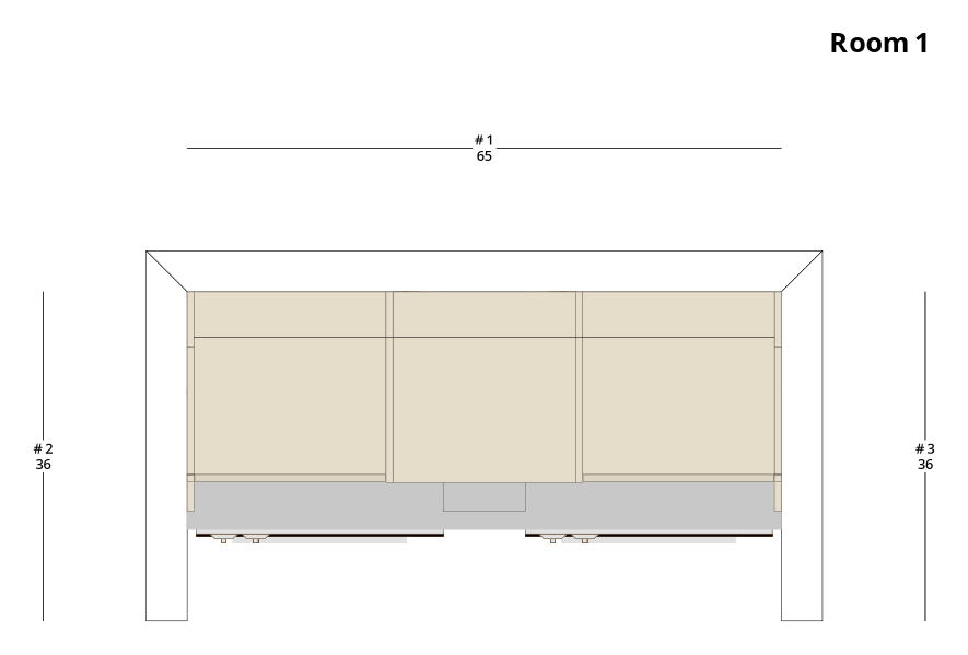 Small Transitional One-Wall Kitchen Cabinet Layout - PDF Drawing Set | 1117-KI