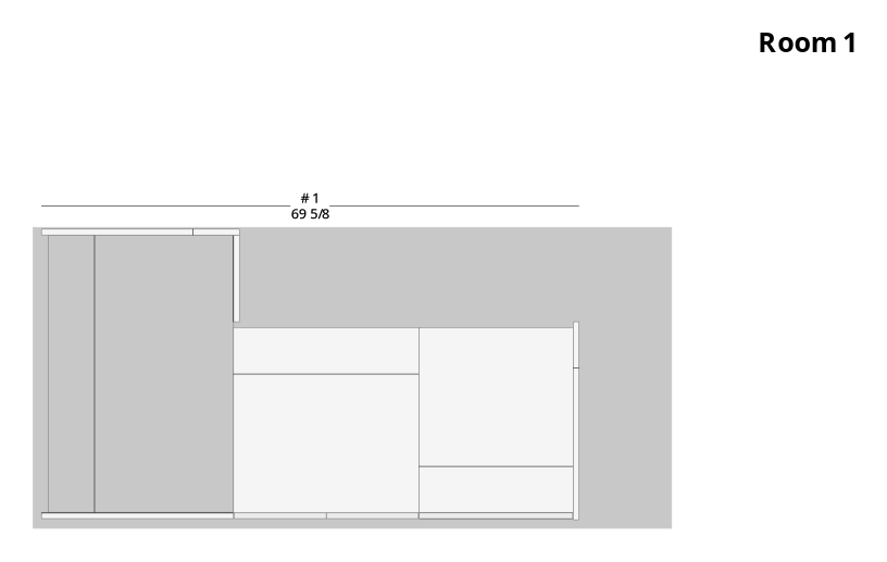 Small Transitional Kitchen Island Cabinet Layout - PDF Drawing Set | 1120-TBD