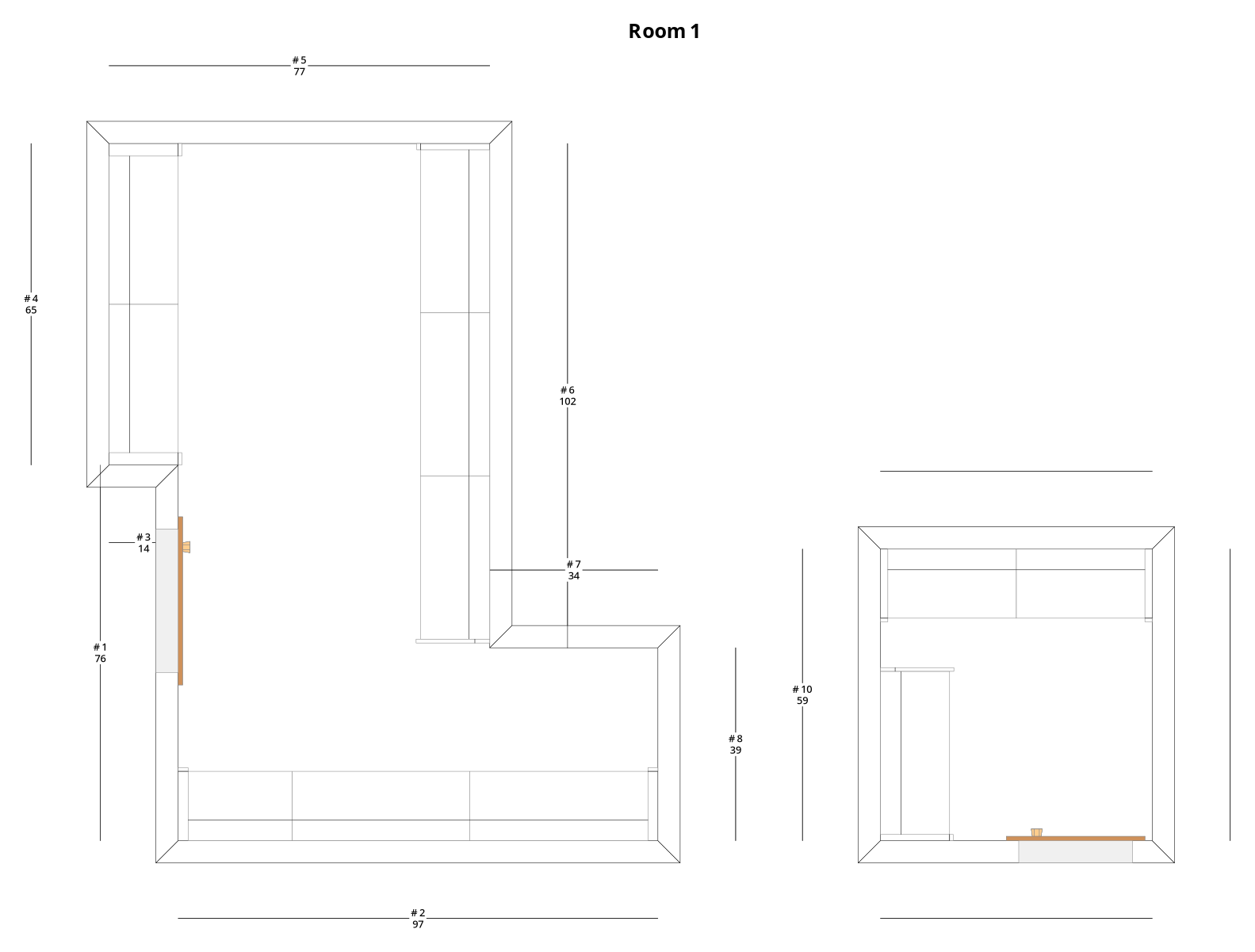 Medium Transitional Closet Cabinet Layout - PDF Drawing Set | 1124-C