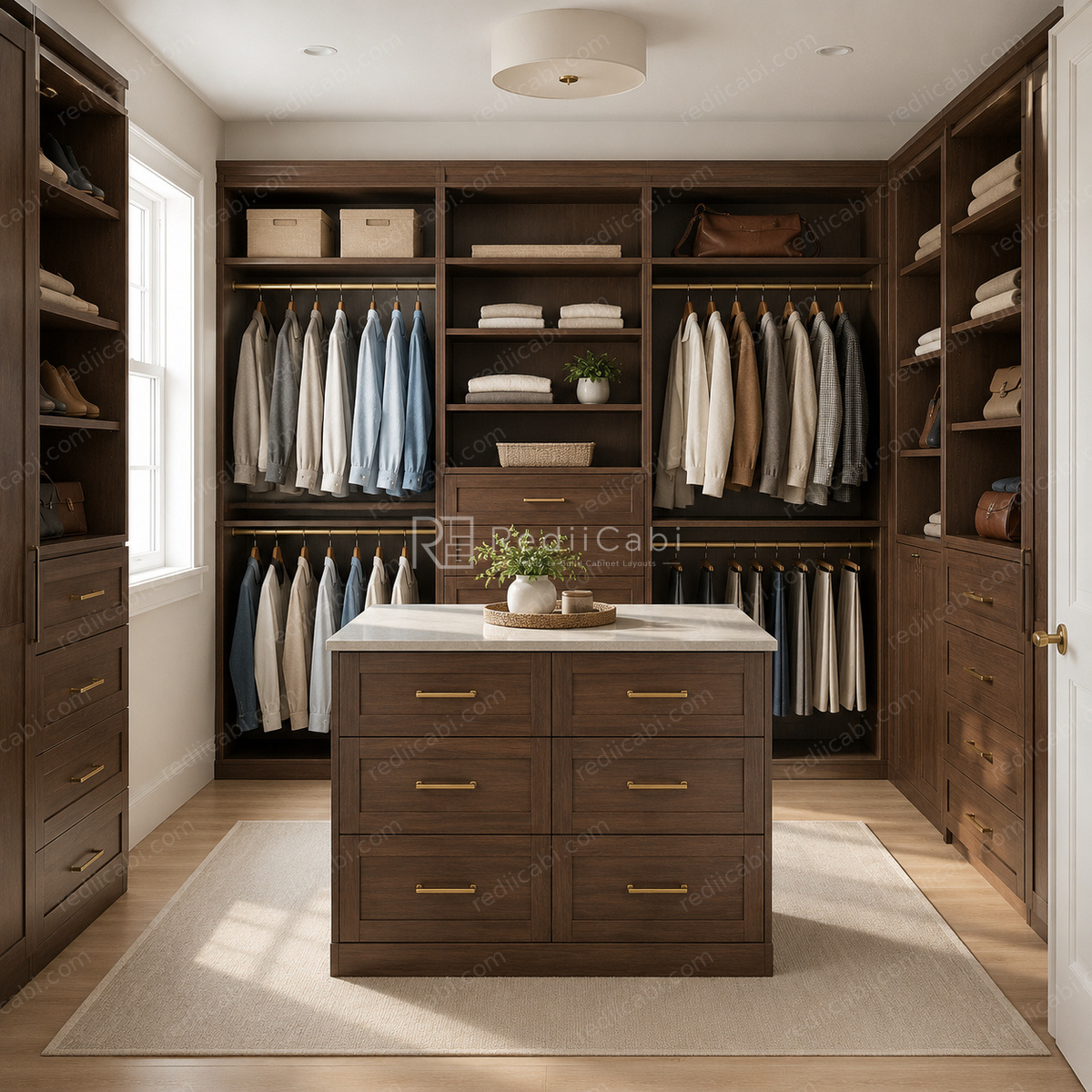 Medium Transitional Closet Cabinet Layout - PDF Drawing Set | 1124-C